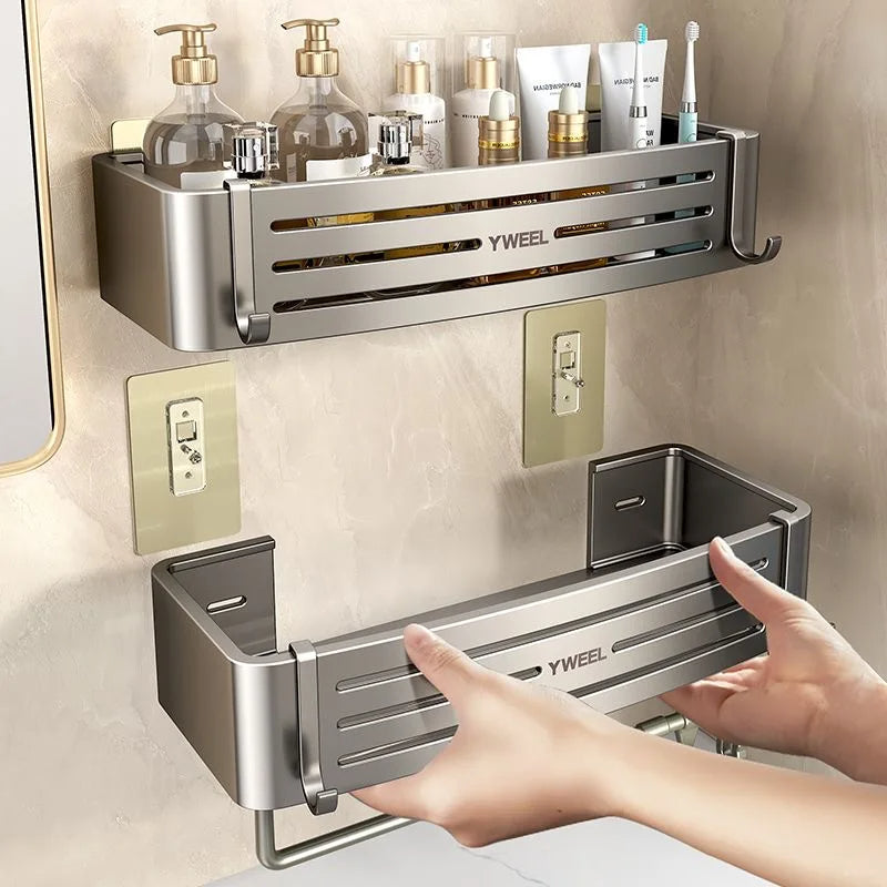 AeroRack | No-Drill Aluminum Bathroom Organizer & Towel Rack