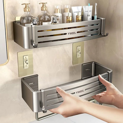 AeroRack | No-Drill Aluminum Bathroom Organizer & Towel Rack