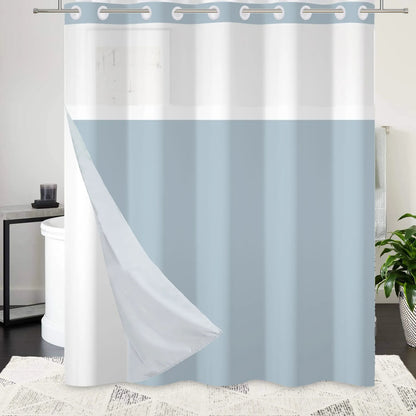 HookFree | No-hook shower curtain with snap-in liner