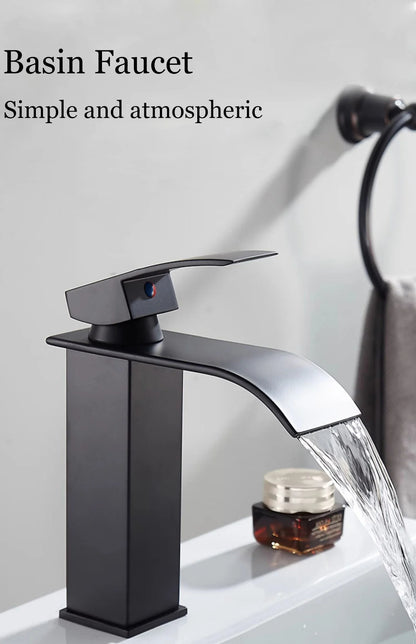 FlowMist | Modern Waterfall Basin Faucet with Hot & Cold Control