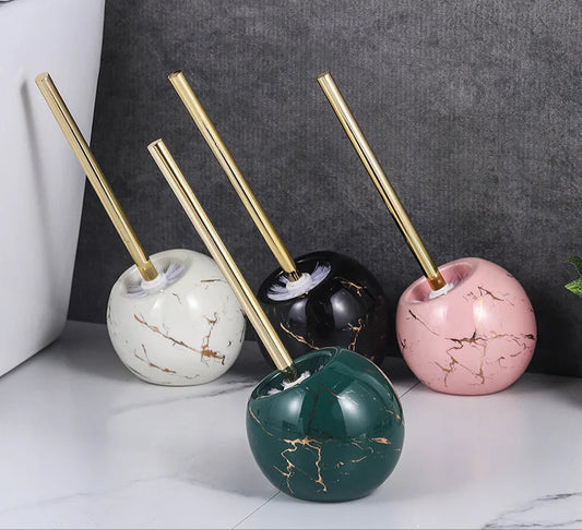LuxeBrush | Elegant Ceramic Toilet Brush with Holder