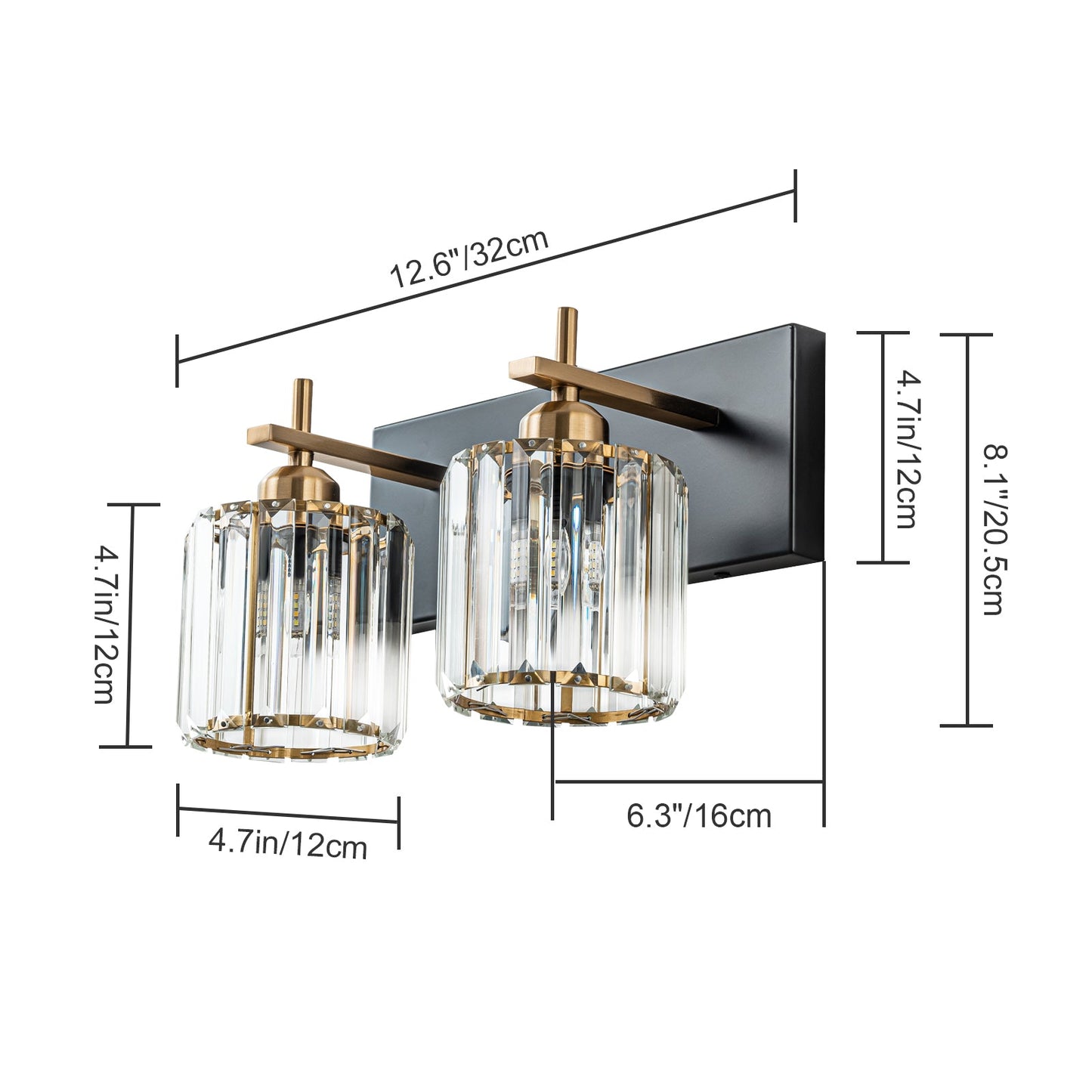 LumiGleam | Modern Crystal Vanity Light for Bathroom