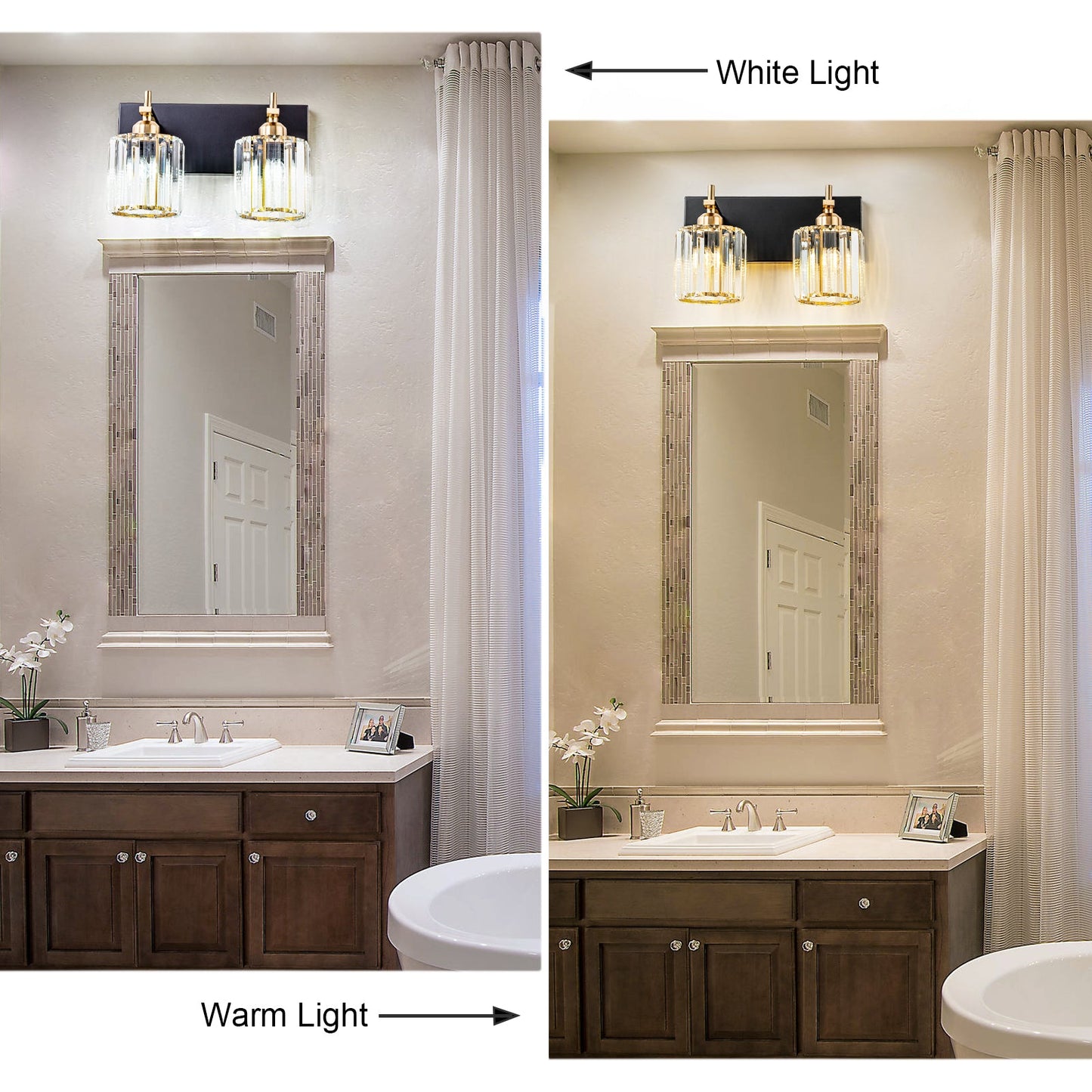 LumiGleam | Modern Crystal Vanity Light for Bathroom