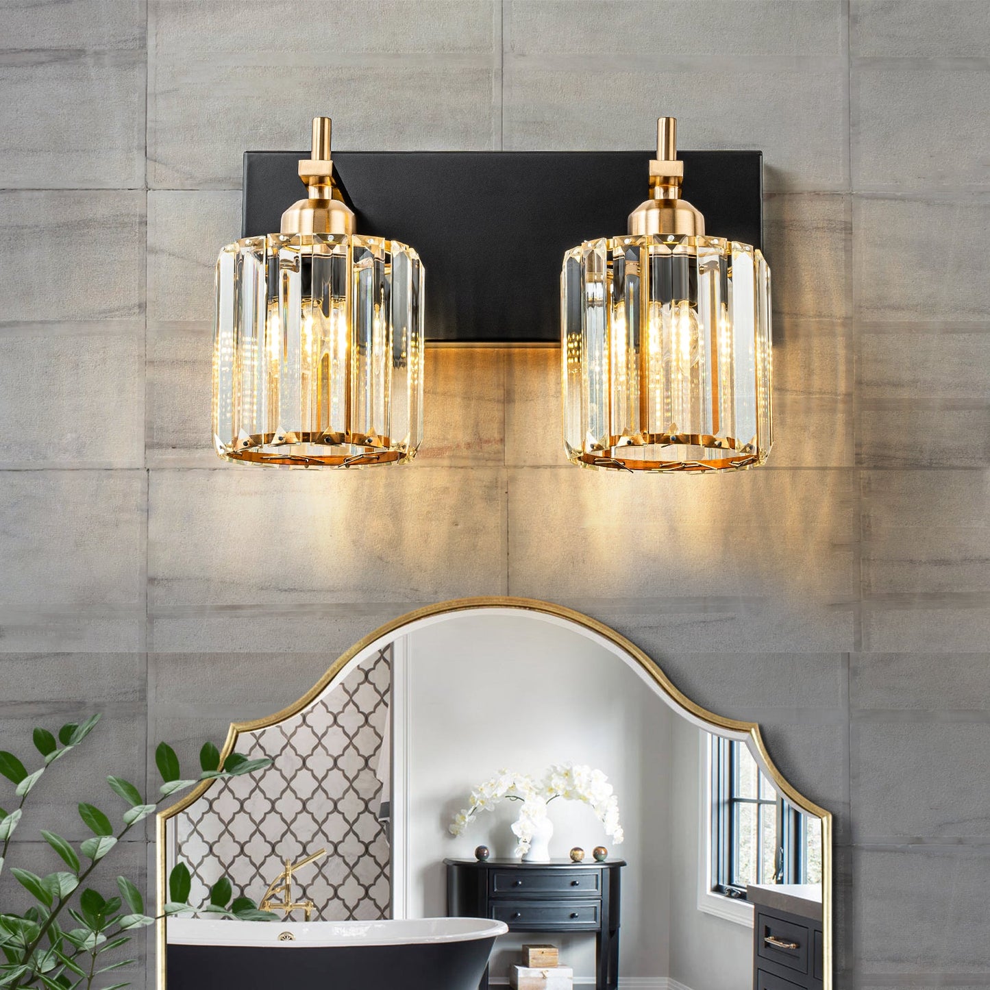 LumiGleam | Modern Crystal Vanity Light for Bathroom