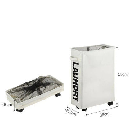 SlimRoll | Tall Rolling Laundry Basket with Wheels