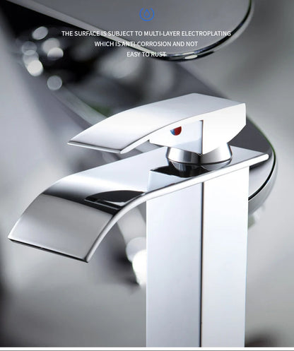 FlowMist | Modern Waterfall Basin Faucet with Hot & Cold Control