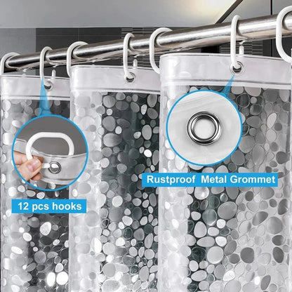 PebbleGuard | Transparent waterproof PEVA shower curtain