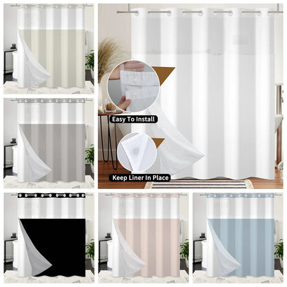 HookFree | No-hook shower curtain with snap-in liner