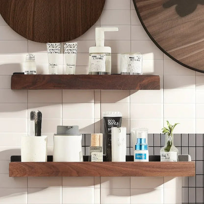 Aquora | Waterproof Floating Bathroom Shelf with Guardrail