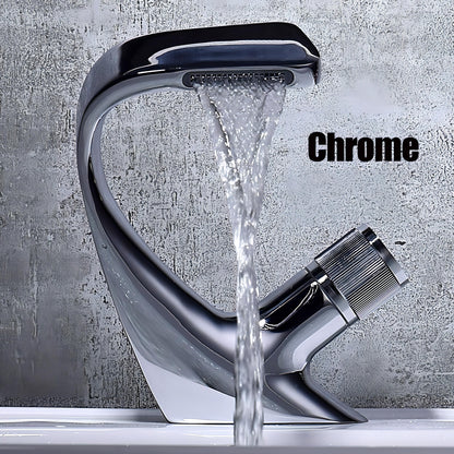 AquaCurve | Modern Curved Waterfall Basin Tap
