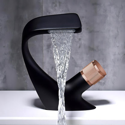 AquaCurve | Modern Curved Waterfall Basin Tap
