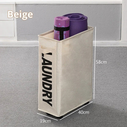 SlimRoll | Tall Rolling Laundry Basket with Wheels