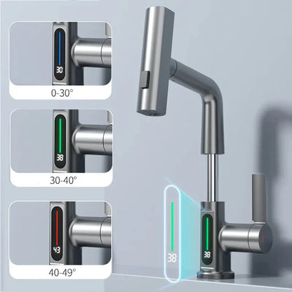 AquaGlow | LED Temperature-Display Bathroom Faucet