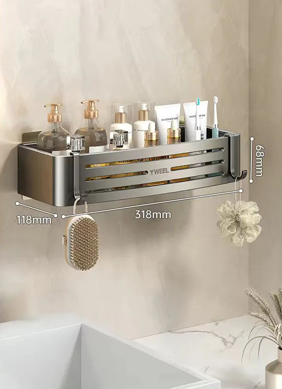 AeroRack | No-Drill Aluminum Bathroom Organizer & Towel Rack