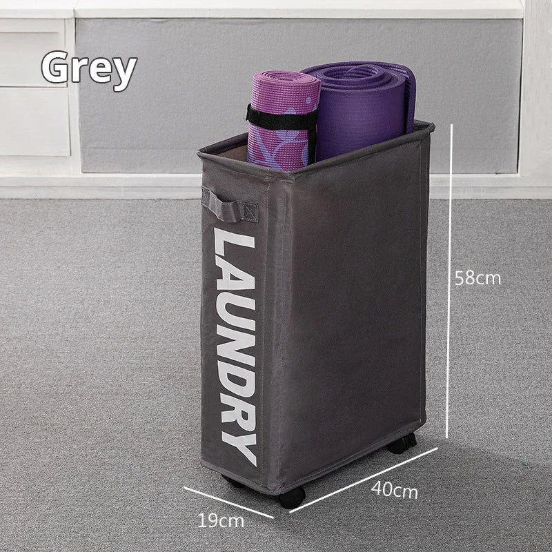 SlimRoll | Tall Rolling Laundry Basket with Wheels
